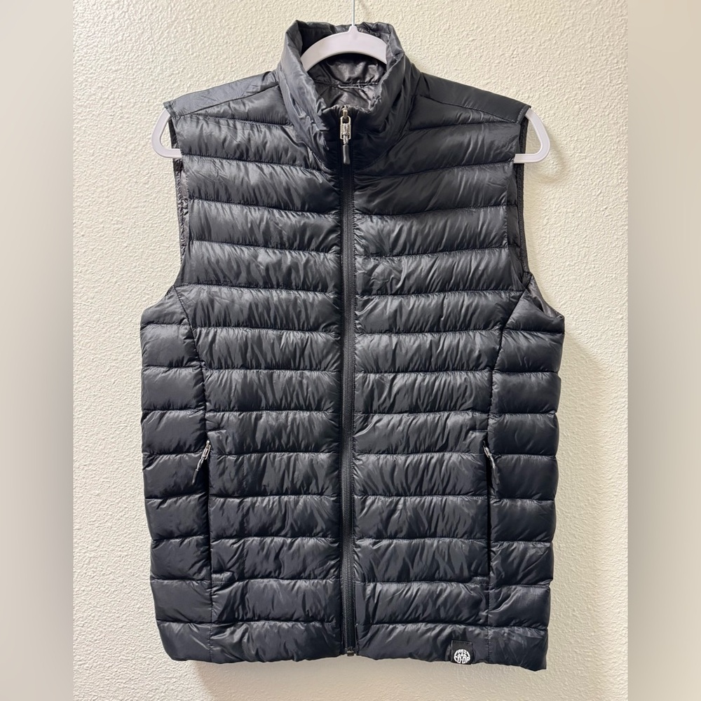 REI Co-op Full Zip Down Vest Sweater Lightweight Puffer Pockets Black Womens XS